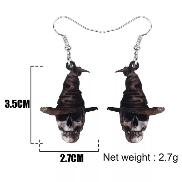 Halloween Day Of The Dead Dangle Earrings - Picture 5 of 6